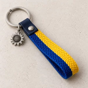 Porte-clés tissé « Bleu & jaune »